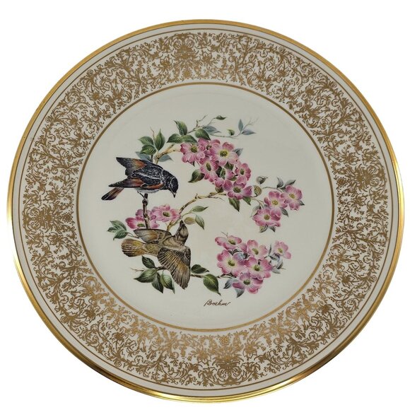 Lenox Annual Limited Edition Plate American Redstart Gold Trim 1975 Edward Boehm - Picture 8 of 8